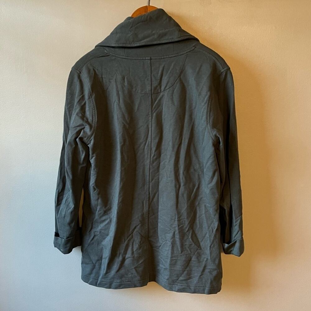 Lands end small dark gray cuffed open cardigan/ jacket - Picture 3 of 5